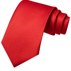 JEMYGINS Red Tie Silk Necktie for Men Business and Wedding