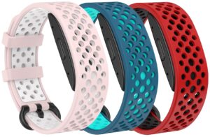 tencloud 3-pack straps compatible with amazon halo band replacement adjustable wristbands breathable waterproof soft sport band for halo band (pink+teal+red)