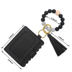 Unistybag Wristlet Keychain for Women Silicone Key Ring Bracelet Wristlet Wallet Bracelet Keychain Card Holder Keyring