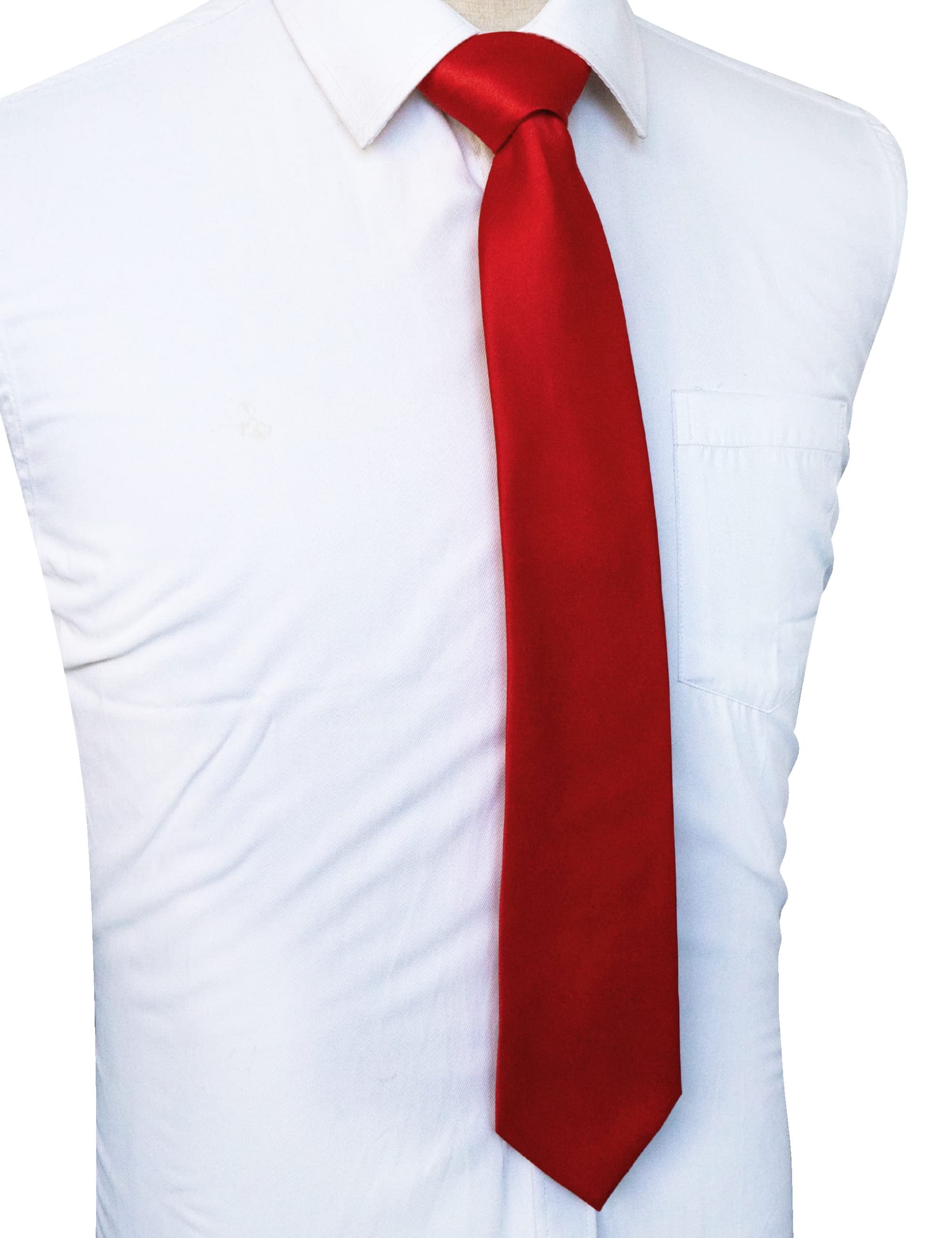 JEMYGINS Red Tie Silk Necktie for Men Business and Wedding