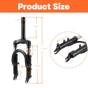 HTBCCHB 12 Inch Front Suspension Fork for Brake Disc Alloy Steel Holder motorcycle MTB Bicycle Electric Scooter Front Tube Shock Electric Bicycle