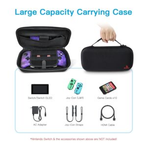 NexiGo Switch Controller Grip Carrying Case for Nintendo Switch/Switch OLED, 10 Game Card Holders, Compatible with Split Pad Pro, ZenGrip Pro, Gripcon, Joypad, Joy-Cons and Many Larger Grips