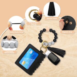 Unistybag Wristlet Keychain for Women Silicone Key Ring Bracelet Wristlet Wallet Bracelet Keychain Card Holder Keyring