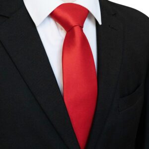 JEMYGINS Red Tie Silk Necktie for Men Business and Wedding