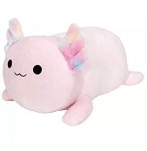 Squishmallows Official Kellytoy Laying Hug Mees Squishy Stuffed Toy Animal Many to Choose (16 Inch, Archie Axolotl)