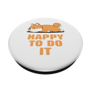 Funny Shiba Inu Uni Dog Lying Happy Sleeping Laziness Lazy PopSockets Standard PopGrip