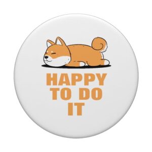 Funny Shiba Inu Uni Dog Lying Happy Sleeping Laziness Lazy PopSockets Standard PopGrip