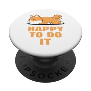 Funny Shiba Inu Uni Dog Lying Happy Sleeping Laziness Lazy PopSockets Standard PopGrip