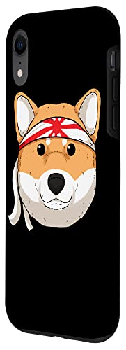 iPhone XR Funny Shiba Inu Uni Dog Red Traditional Bandana Old Flag Case