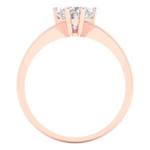 Clara Pucci 1.0 ct Heart Cut Genuine Lab Grown Diamond VS1-VS2 18K Rose Gold Solitaire Bridal Wedding Engagement Designer Ring size 3.5