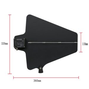 2 PCS UHF 400-970MHz Active Antenna Paddle with Gain Switch for Antenna Distribution System Wireless Microphone System (Black Antenna Paddle)