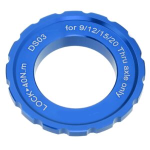 Lairun Centerlock Lockring, Universal Centerlock Rotor Lockring, 6-Bolt Wheelset Hub Disc Lock Cover 9/12/15/20MM Barrel Shaft Center Lock Disc Rotor Lockring CNC Machining for Mountain Bike (Blue)