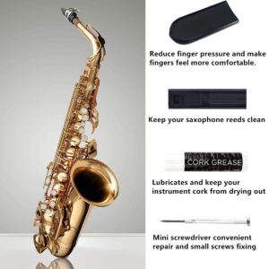 SKYNEO Saxophone Cleaning kit, Clarinet Cleaning Kit with Maintenance Kit,Cork Grease,Swab,Strap,Cleaning Cloth,Thumb Rest,Reed Case,Mouthpiece Brush and More