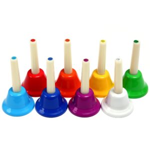 8 note hand bells, colorful handbells musical instrument for kids adults school church wedding