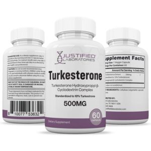 Justified Laboratories (5 Pack Turkesterone 500mg 10% Standardized Naturally Increase Stamina Endurance Strength 300 Capsules