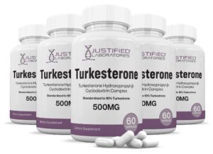 justified laboratories (5 pack turkesterone 500mg 10% standardized naturally increase stamina endurance strength 300 capsules