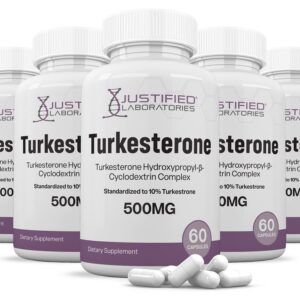 Justified Laboratories (5 Pack Turkesterone 500mg 10% Standardized Naturally Increase Stamina Endurance Strength 300 Capsules