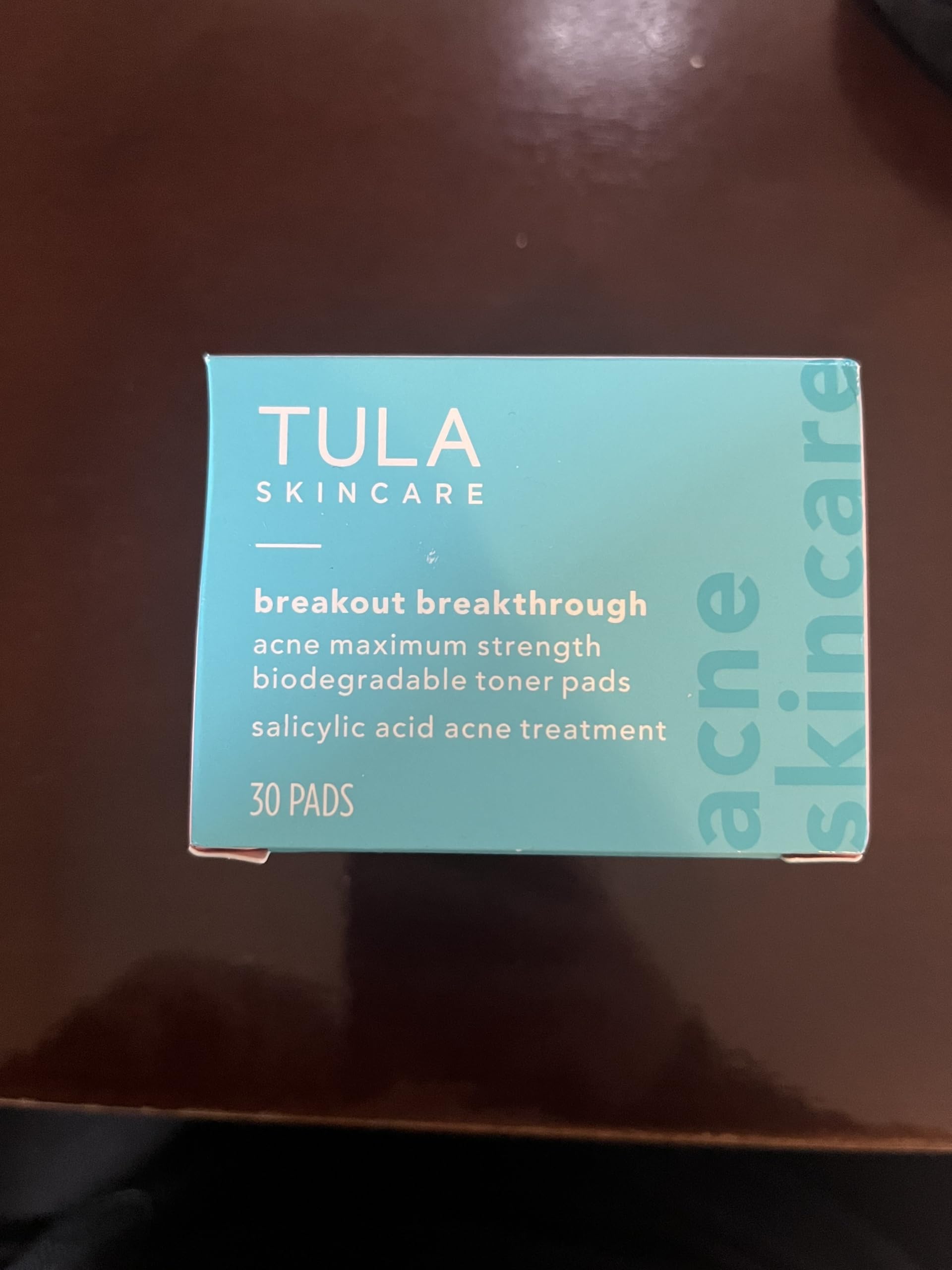 TULA Skin Care Breakout Breakthrough - Acne Maximum Strength Biodegradable Toner Pads, Non-Alcohol, Acne & Blemish Fighting, Soothes & Brightens Marks, 30 Pads