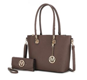 mkf collection by mia k. mkf-x685cog vanessa tote & wallet set cognac