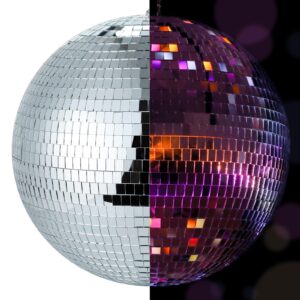 16 inch large mirror disco ball 80's 90's disco ball decoration silver hanging party disco ball for dj club stage bar party wedding holiday decoration (16 inches)