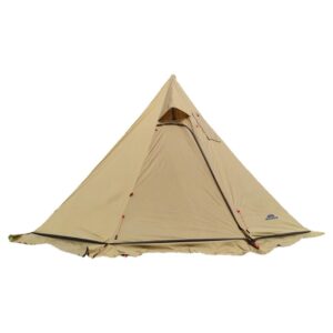 vilemoon tipi hot tent with fire retardant stove jack for flue pipes, 2~3 person, lightweight, teepee tents for family team outdoor backpacking camping hiking (brown)