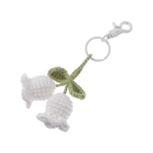 Hand Knitted Pendant Flower Woven Key Chain Flower Knitted Key Chain Bag Pack Decor Daily Dress