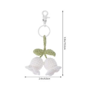 Hand Knitted Pendant Flower Woven Key Chain Flower Knitted Key Chain Bag Pack Decor Daily Dress