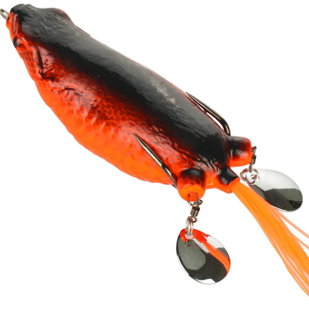 Topwater Frog Lures, Hollow Body Silicone Soft Frog Lure, Sequins Weedless Topwater Lures, Topwater Frog Crankbait Tackle No. 3 Color