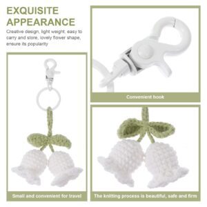 Hand Knitted Pendant Flower Woven Key Chain Flower Knitted Key Chain Bag Pack Decor Daily Dress