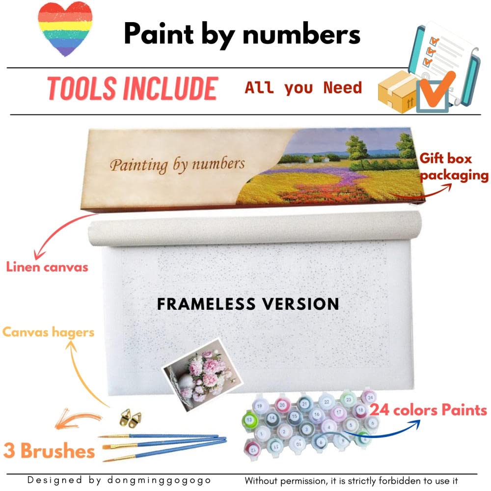 SYSMYXGS Paul Cezanne Paint by Numbers for Adults Painting by Number Oil Canvas Painting Adults' Paint-by-Number Water Colors Kits Paint by NumbersColoring paintworks