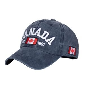 foetest adjustable cap cotton hat baseball cap canada cap hat flag cap casual headwear embroidery navy