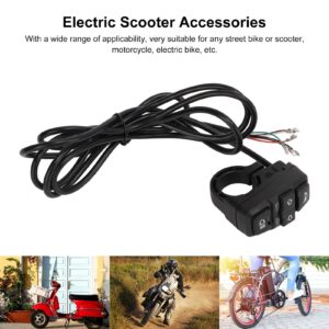 3 in 1 Electric Bike Light and Horn Switch Wearproof Electric Turning Light Switch for Electric Bike Electric Scooter Motorcycle(#2)