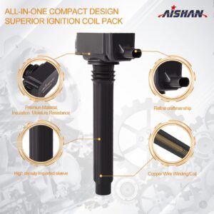 AISHAN Set of 6 Ignition Coil Pack Compatible with Avenge Charger Durango RAM 1500 Jeep Dodge Grand Cherokee Grand Caravan Chry Town & Country Wrangler Routan 3.6L V6 Challenger| Replace# UF648