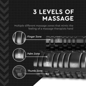 Motivated Mindset Hollow Core Foam Roller for Deep Tissue Massage | Fitness Roller Myofascial Trigger Point Release, Exercise Recovery, | Great Tool for Pre & Post-Workout Kids & Adults (12.7" X 5.3")