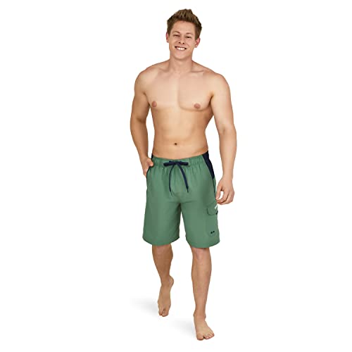 Speedo Men's Standard Swim Trunk Knee Length Marina Sport Volley, Dark Ivy, X-Large