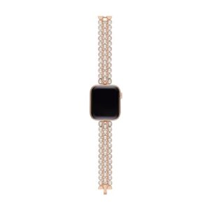 kate spade new york rose gold-tone stainless steel IP and white faux pearls band for apple watch®, 38/40/41mm (Model: KSS0126)