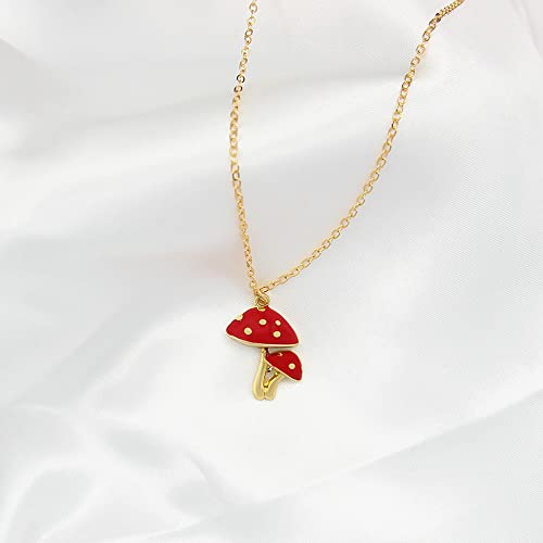 Simpleasure Pack 3 Cute Mushroom Pendant Chain Necklace for Three Best Friends Daughter Gold Dainty Fashion Friendship Christmas Birthday Jewelry BFF Gifts