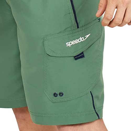 Speedo Men's Standard Swim Trunk Knee Length Marina Sport Volley, Dark Ivy, X-Large