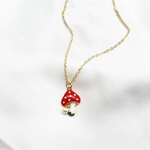 Simpleasure Pack 3 Cute Mushroom Pendant Chain Necklace for Three Best Friends Daughter Gold Dainty Fashion Friendship Christmas Birthday Jewelry BFF Gifts