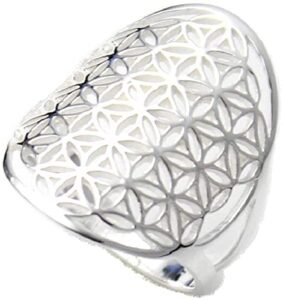 cosumosu flower of life ring silver 925 sterling silver sacred geometry sizes us 8