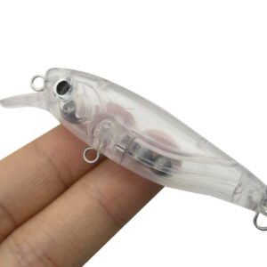 10PCS Unpainted Lure Blanks 6.36g 6.6cm with Free 6mm Eye Crankbait Simulation Blank Body Clear Hard Baits Trout Salmon Minnow Lure Popper Lures Topwater Freshwater 8423