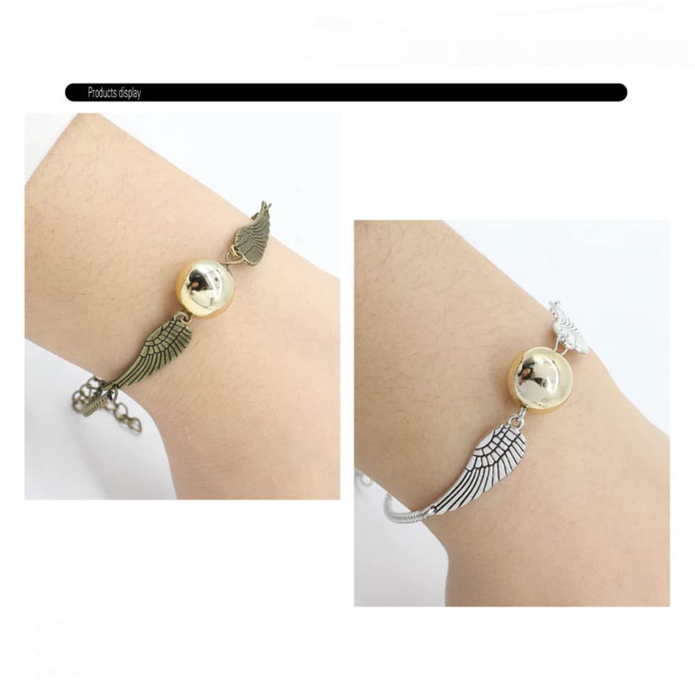 MINGFU Retro gold snitch bracelet is a lovely friendship bracelet for Harry Potter fans Vintage bronze 2.18INx2.18IN