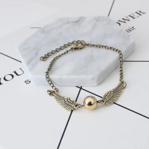 MINGFU Retro gold snitch bracelet is a lovely friendship bracelet for Harry Potter fans Vintage bronze 2.18INx2.18IN