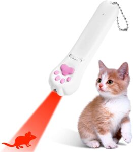 cat toys interactive cats toys for indoor dog toys multi-pattern projection mini flashlight purple pet usb rechargeable white light led (5 green projection, white light)