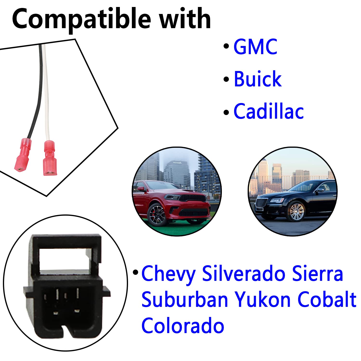 Speaker Harness Wiring Harness 72-4568 Compatible with GMC Buick Cadillac Chevy Silverado Sierra Suburban Tahoe Yukon Cobalt Colorado Speaker Connector Harness Adapter 4 Pack