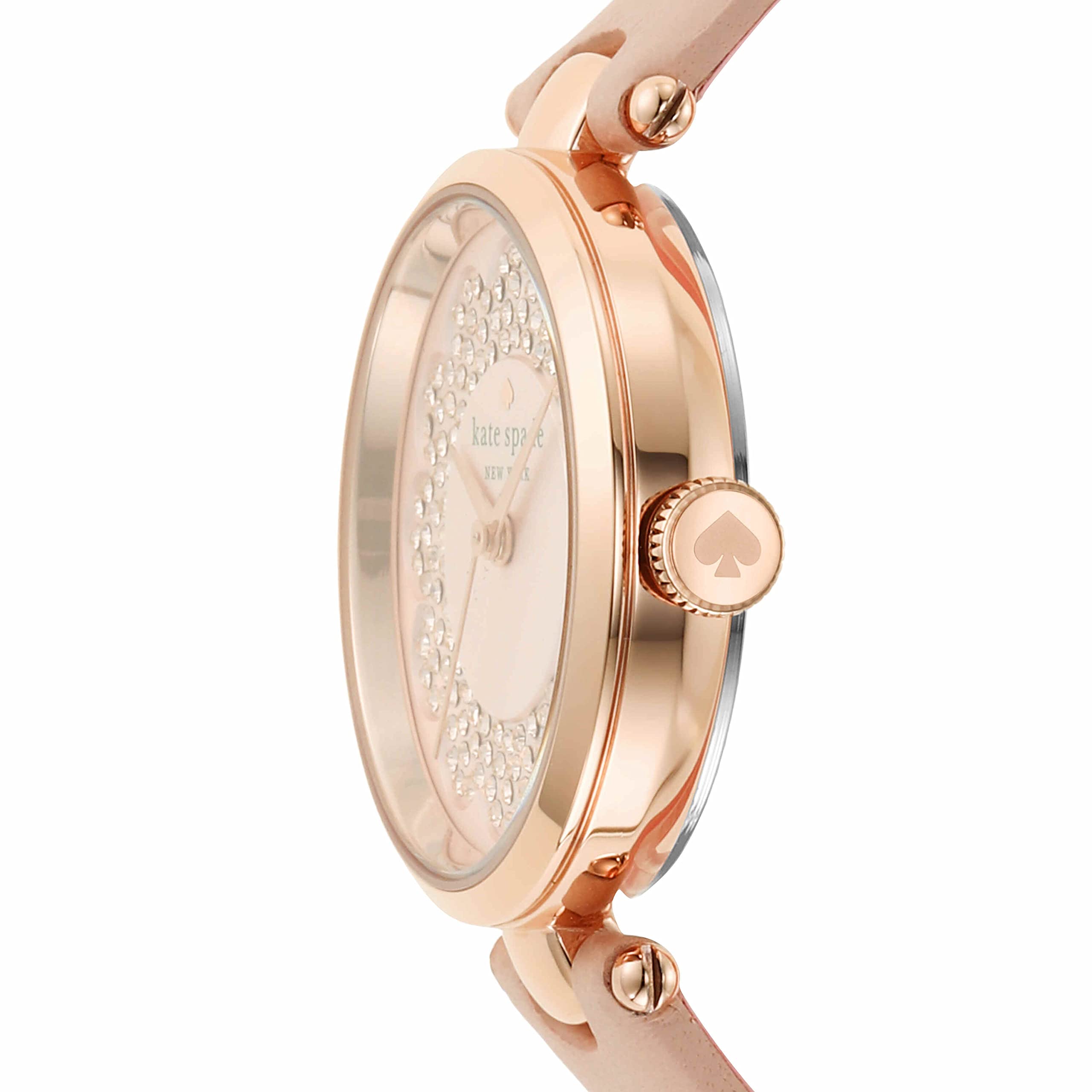 kate spade new york holland three-hand pink leather watch (Model: KSW1740)