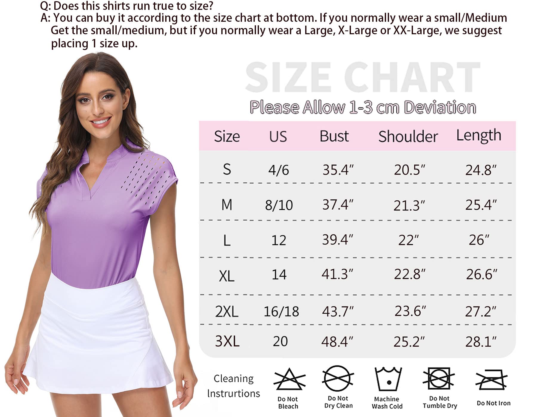 DOTIN Womens 2 Pack Golf Polo Shirts Short Sleeve V Neck Collared Quick Dry Tennis Sports Shirts Workout Tops