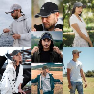 Foldable Running Cap UPF50+ Quick Dry Outdoor Sports Hat Reflective Lightweight Unstructured Baseball Cap for Men Women (Dark Grey, Folding)