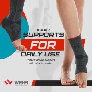 WEHR Malleocare Comfort C Ankle Compression Sleeve - Premium Ankle Support Foot Brace for Ligament Injury, Instability, Swelling – Comfortable and Breathable (X-Large)