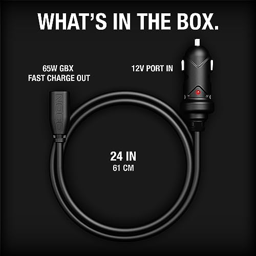 NOCO GBC011 Boost X 65W 12V Car Charger for GBX45, GBX55, GBX75 and GBX155 UltraSafe Lithium Jump Starters